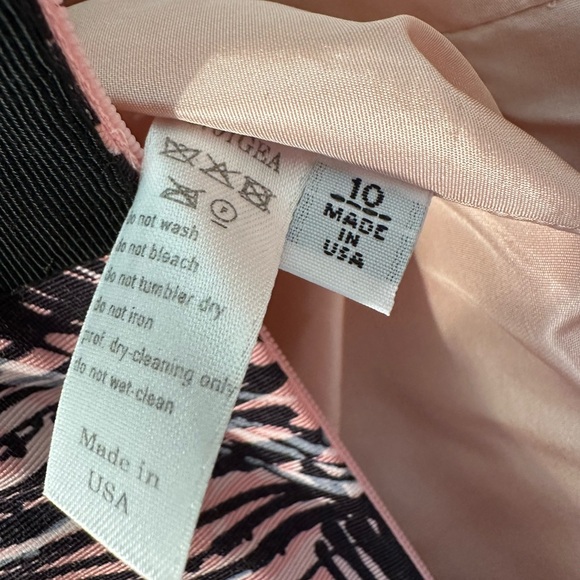 CAROLINA HERRERA 10 Silk Splash Parasol Print Strapless Cocktail Pink MADE USA - Picture 15 of 16